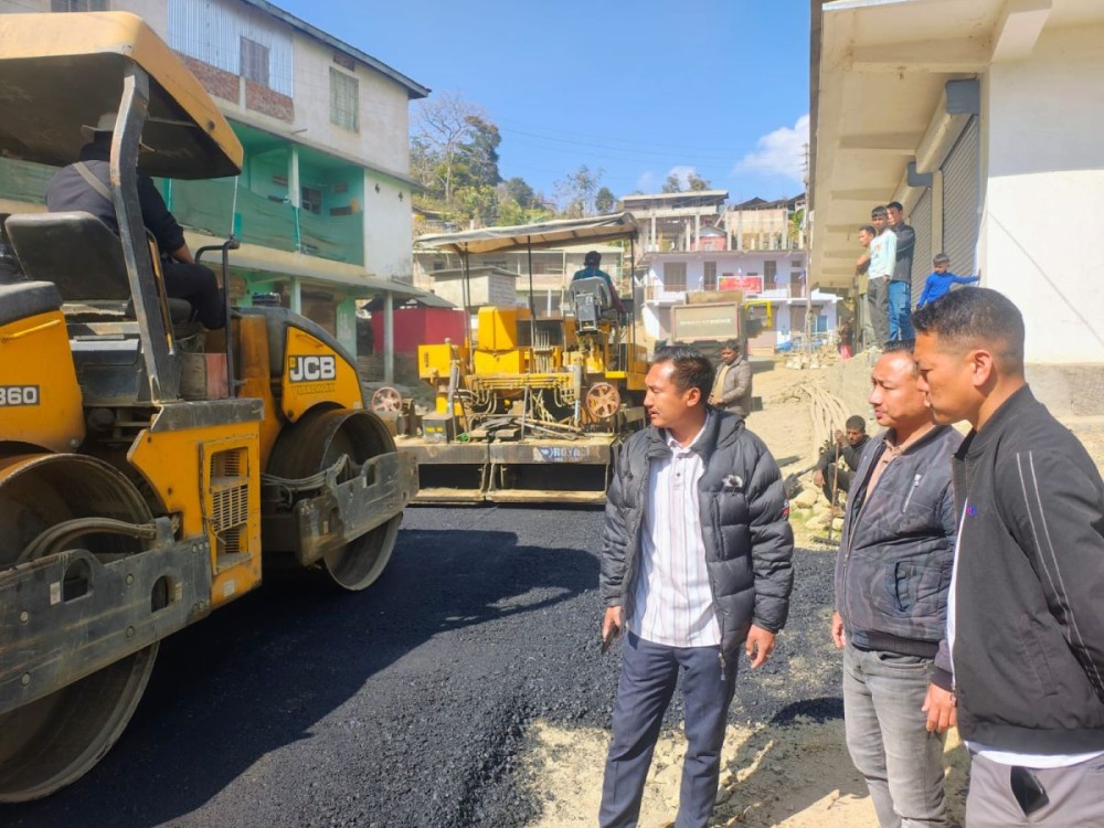 Rengma Selo Zi inspected the ongoing Circular Road construction at its District headquarter Tseminyu on January 26.